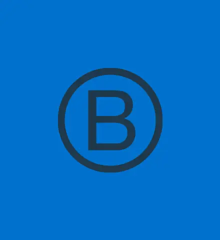 Logo B corp sur fond bleu