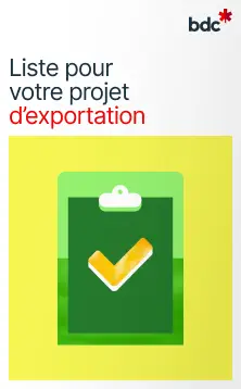 Illustration d'un presse-papiers aux couleurs vives avec le texte Liste pour votre projet d'exportation