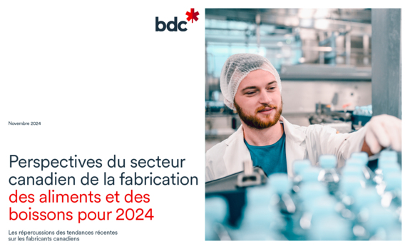 couverture du document de Perspectives du secteur canadien de la fabrication des aliments et des boissons pour 2024
