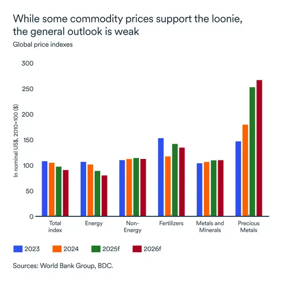 MEL November 2025 graph: Global price indexes
