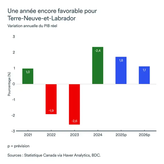 Graphique LÉM novembre 2025 : Terre-Neuve et Labrador PIB réel